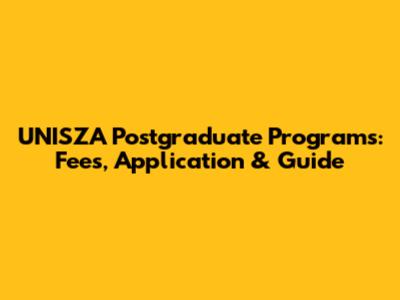 UNISZA Postgraduate Programs: Fees, Application & Guide